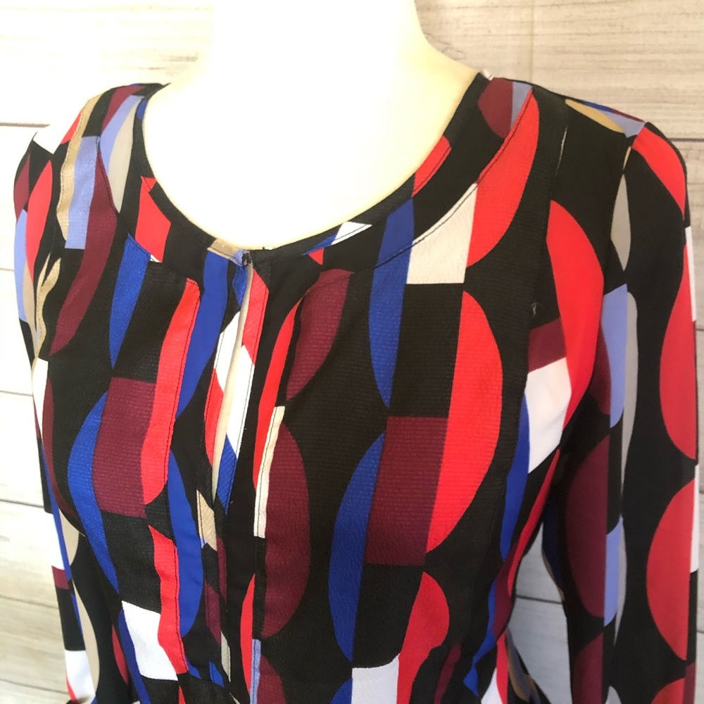 Dana Buchman | Colorful Half Circles Blouse - Picture 2 of 3